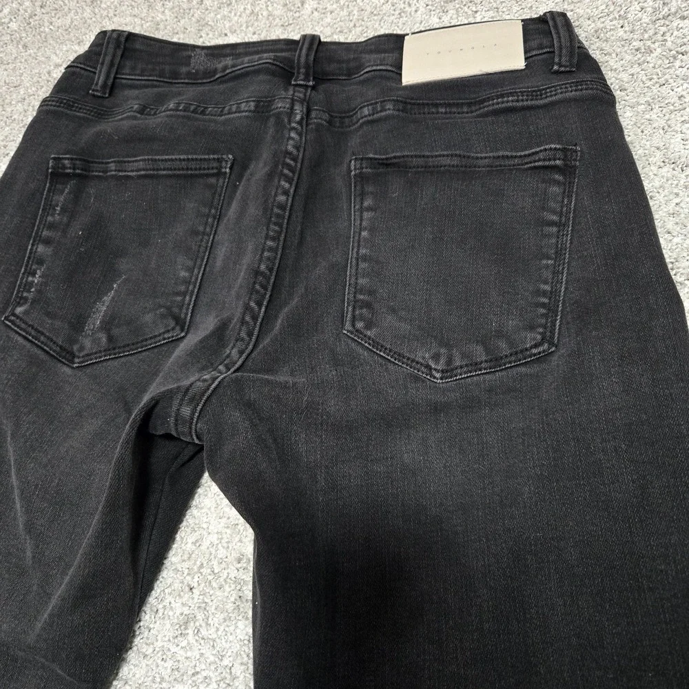 Young LA Jeans Mens 32x32 tailored slim black distressed